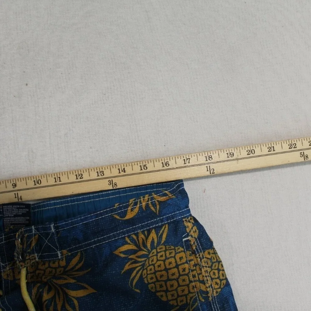 Caribbean Joe Board Shorts Mens Large Blue Pineapple Floral Swim Trunks